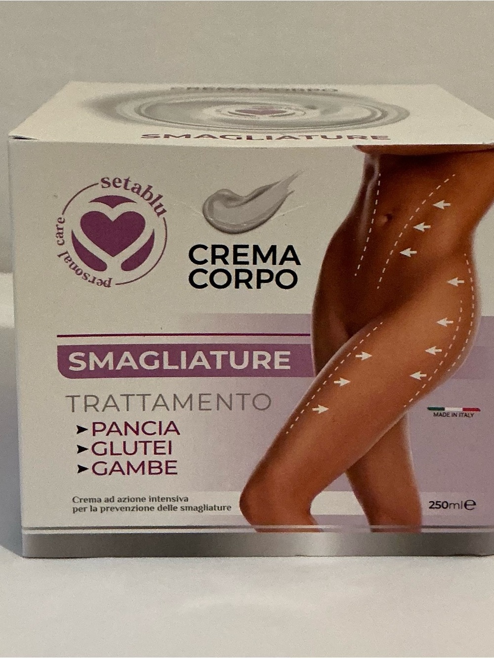 Setablu Stretch Mark Body Cream Retinol Caffeine Almond Oil 250ml Made Italy🇮🇹